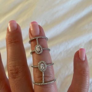 Silver plated and cz knuckle rings